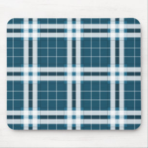 Tartan i blått och vitt musmatta
