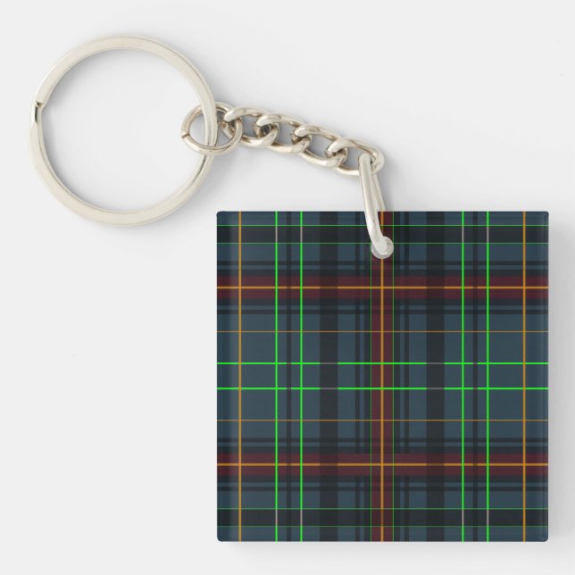Tartan i blått, orange, grönt... (Framsidan)