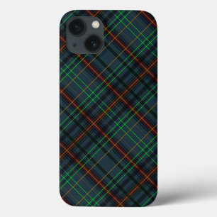 Tartan i blått, orange, grönt