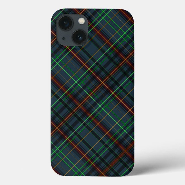 Tartan i blått, orange, grönt (Baksida)