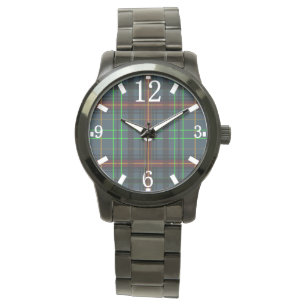 Tartan i blått, orange, grönt... armbandsur