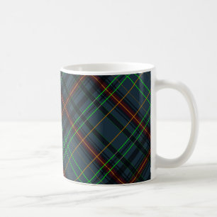 Tartan i blått, orange, grönt... kaffemugg