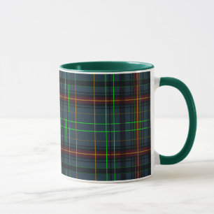 Tartan i blått, orange, grönt... mugg