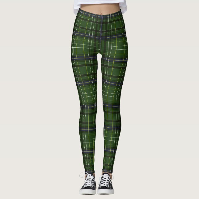 Tartan i grönt leggings (Framsida)