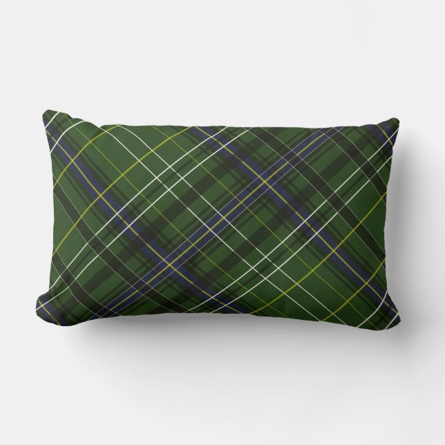 Tartan i grönt lumbarkudde (Framsida)