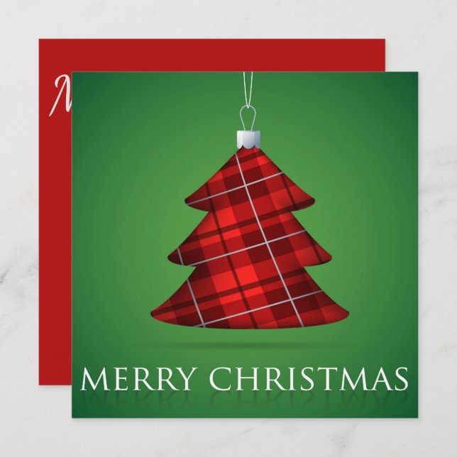 Tartan Julbauber Inbjudningar (Fram/baksida)