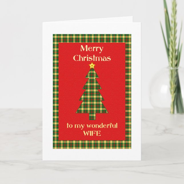 Tartan julgran för fru helgkort (Framsida)