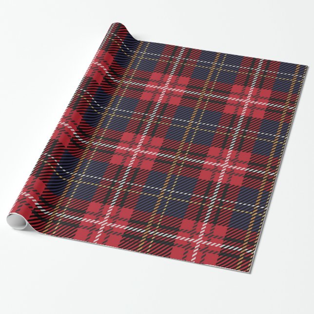 Tartan Julpinne Presentpapper (Utrullad)