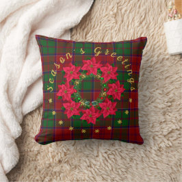 Tartan Julsäsong Välkomst Poinsettia Kudde