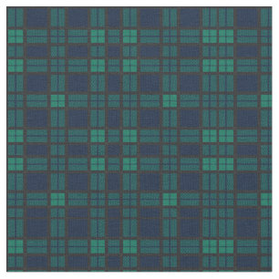 Tartan Klan Black Watch Grönt Blue Check Tyg