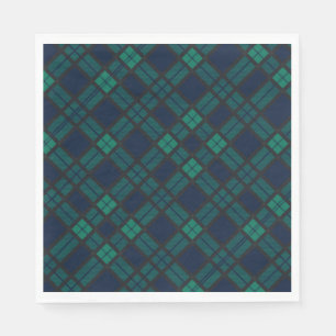 Tartan Klan Black Watch Grönt Checkated Mönster Pappersservett