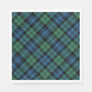 Tartan Klan Campbell Blue Grönt Checkated Mönster Pappersservett