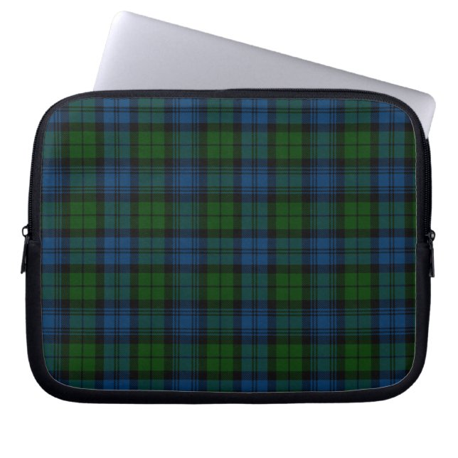 Tartan Klan Campbell Grönt Blue Laptop Fodral (Framsidan)