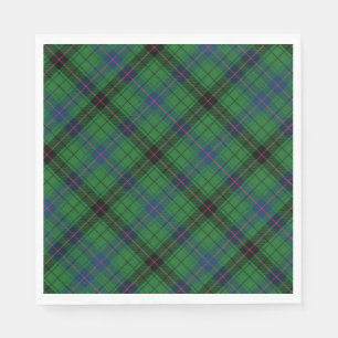 Tartan Klan Davidson Grönt Kontrollerad Mönster Pappersservett