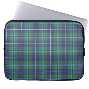 Tartan Klan Douglas Play Grönt Violet Check Laptop Fodral