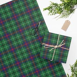 Tartan Klan Duncan Play Grönt Blue Check Presentpapper