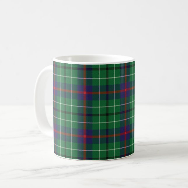 Tartan Klan Duncan Play Grönt Red Blue Check Kaffemugg (Framsida vänster)