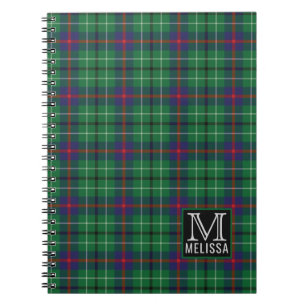 Tartan Klan Duncan Play Mönster Monogram Namn Anteckningsbok