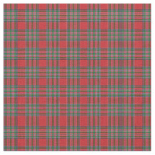 Tartan Klan MacBean Plade Mönster Red Grönt Check Tyg
