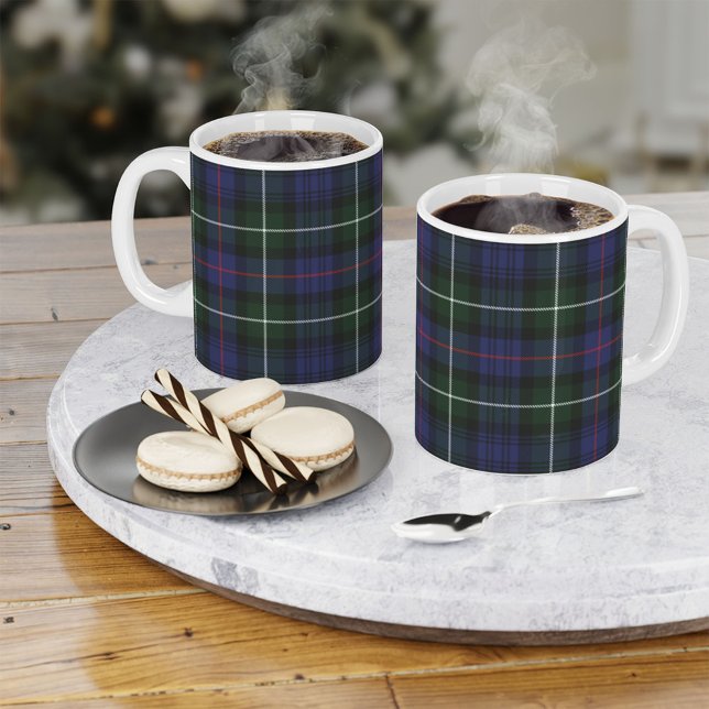 Tartan Klan MacKenzie Play Grönt Black Check Kaffemugg (Skapare uppladdad)