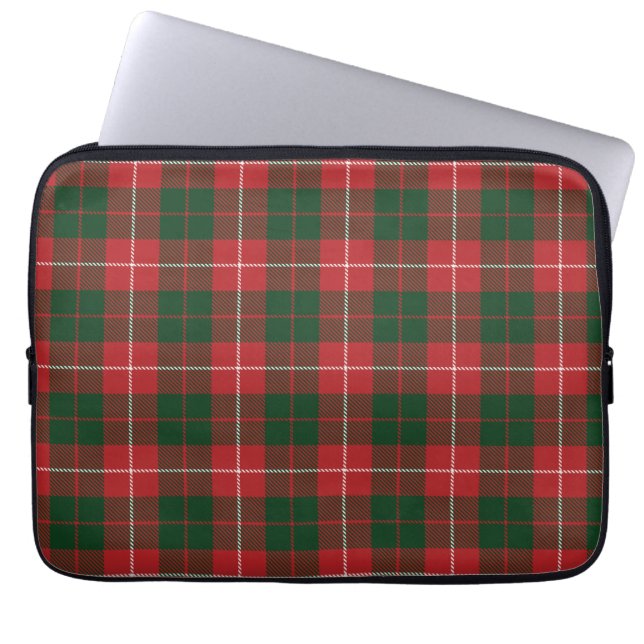Tartan Klan MacKinnon Play Red Grönt Checkered Laptop Fodral (Framsidan)