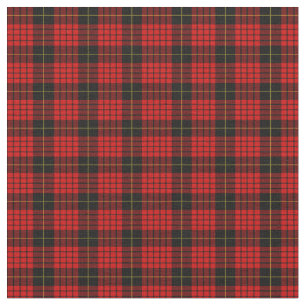 Tartan Klan MacQueen Play Mönster Red Black Check Tyg