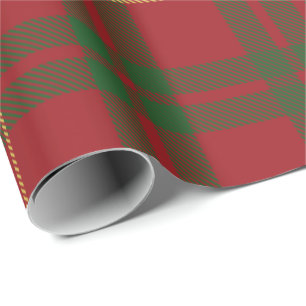 Tartan Klan MacTavish Plade Grönt Red Check Presentpapper