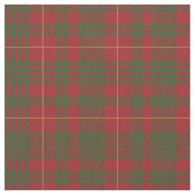 Tartan Klan MacTavish Play Mönster Red Grönt Tyg (Närbild)