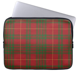 Tartan Klan MacTavish Play Red Grönt Checkered Laptop Fodral