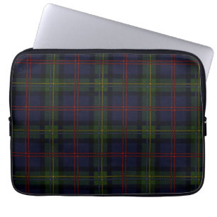 Tartan Klan Malcolm Play Oliv grönt Lila Check Laptop Fodral