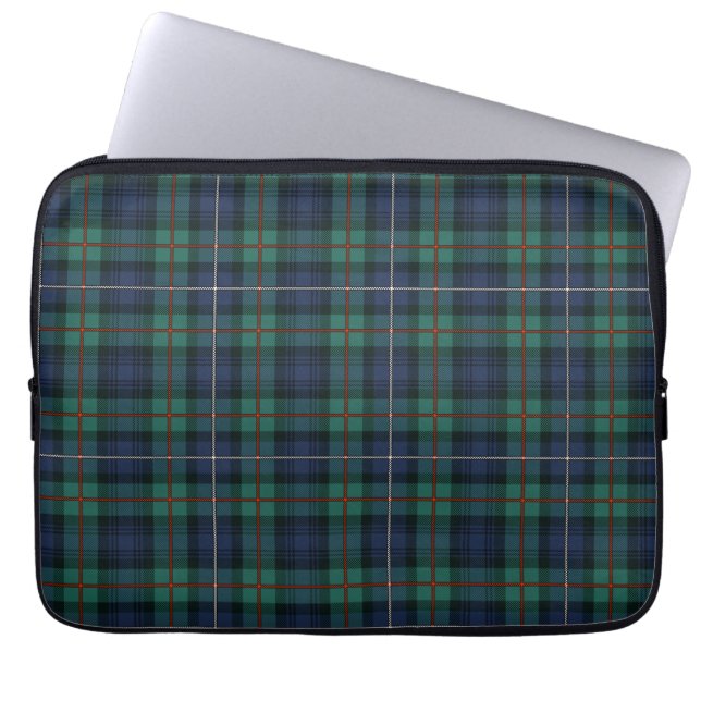 Tartan Klan Robertson Play Grönt Lila Check Laptop Fodral (Framsidan)