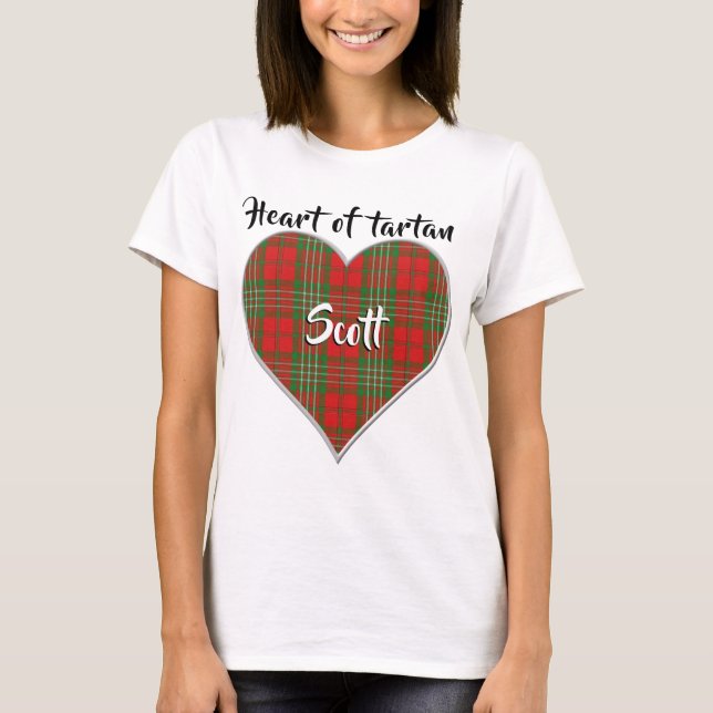 Tartan Klan Scott Play i hjärtat T Shirt (Framsida)