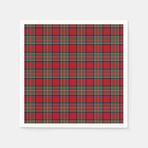 Tartan Klan Stewart Play Black Red Check Mönster Pappersservett