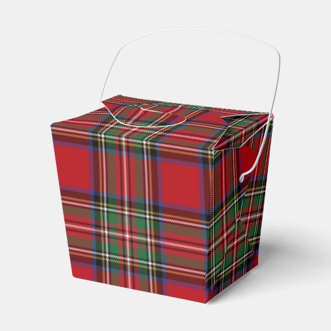 Tartan klan Stewart rutmönster röd grön check fest Presentaskar (Framsidan Sidan)