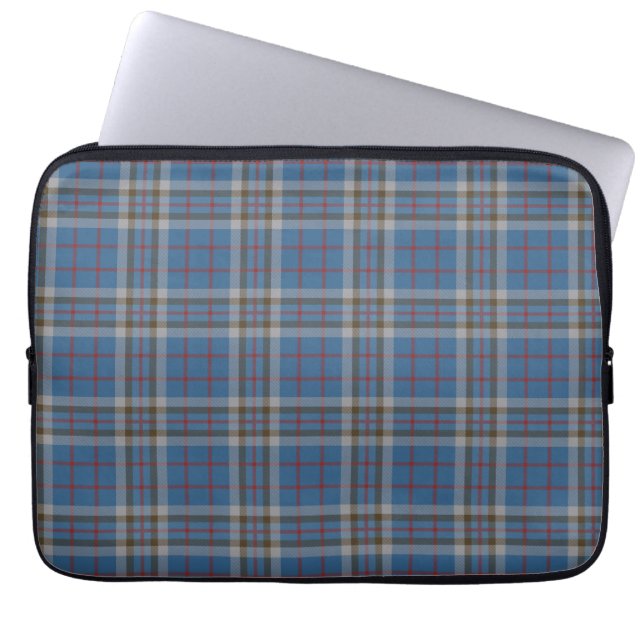 Tartan Klan Thompson Play Grått Blue Checkered Laptop Fodral (Framsidan)