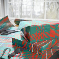Tartan Klan Wilson Play Orange Blue Check