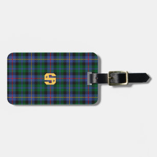 Tartan med (eller utan) din initiala behandling bagagebricka