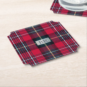 Tartan med (eller utan) Initialer Underlägg Papper