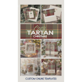 Tartan Merry Christmas Gold Frame ID1141A Kökshandduk