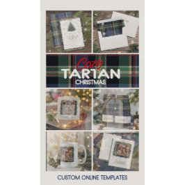 Tartan Merry Christmas Gold Frame ID1141B Kökshandduk