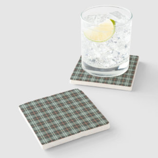 Tartan Mönster Fabric Marble Stone Underlägg