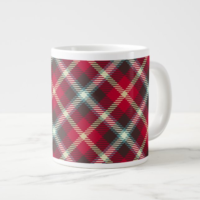 Tartan Mönster jul Play 20oz kaffe Jumbo Mugg (Framsida höger)