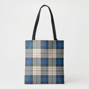 Tartan mönster - traditionell blå beige tygkasse