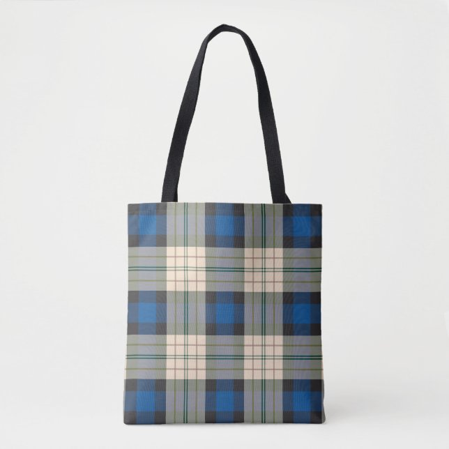 Tartan mönster - traditionell blå beige tygkasse (Framsida)