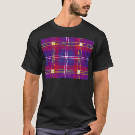 Tartan,multifärgad,trendig,röd,lila,gult,vit T-shirt