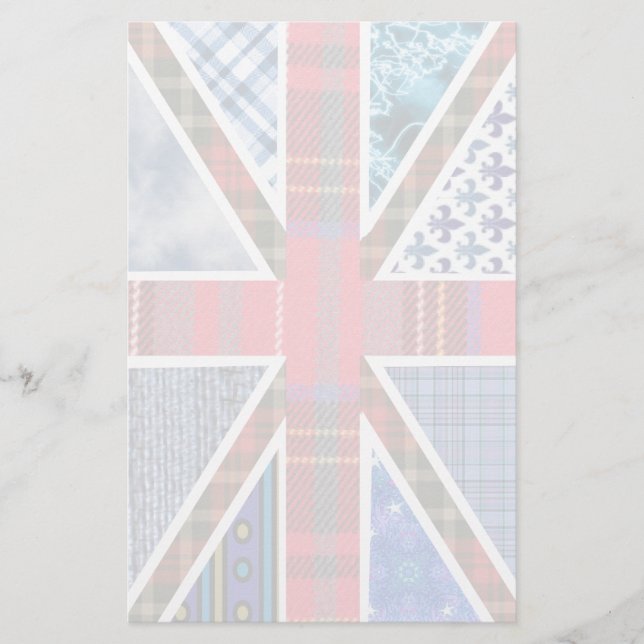 Tartan och Fabric Mönster British Flagga papper (Framsida)