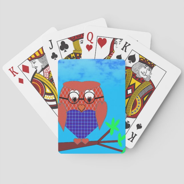 Tartan och Hearts Uggla Spelkort (Baksidan)
