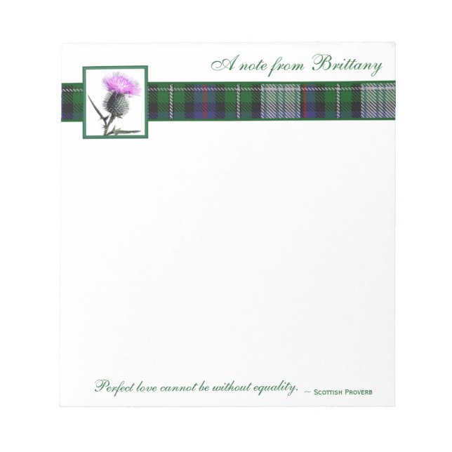 Tartan och Thistle-Anteckningsblock med Scottish P Anteckningsblock (Framsida)