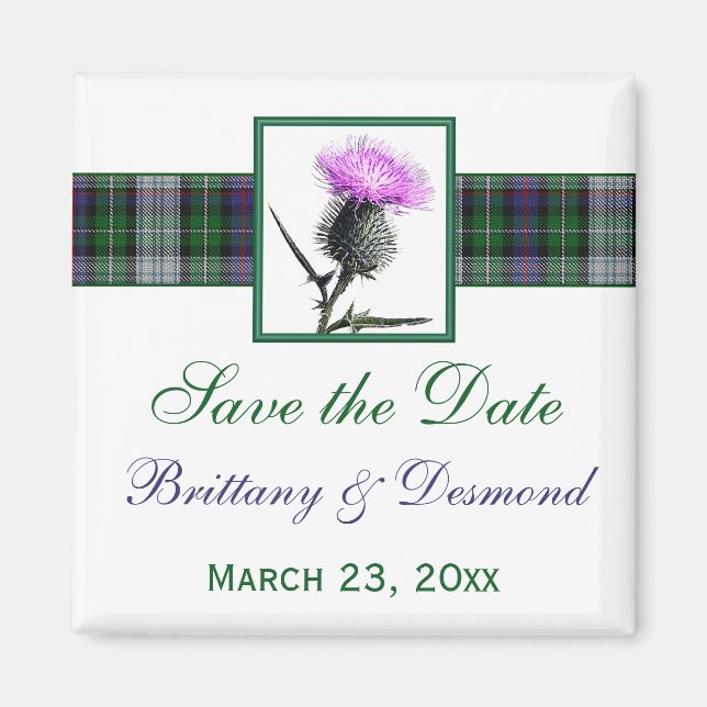 Tartan och Thistle Bröllop spara datum Magnet (Framsidan)