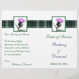 Tartan och Thistle Order of Service Linen Cover